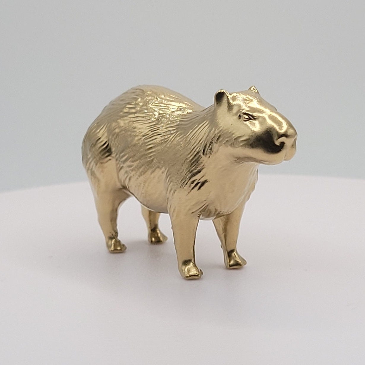 Capybara Gold 3D Printed Miniature Mini Figure Figurine Gift Desk Cute Meme  Animal Collection Decoration Decor 