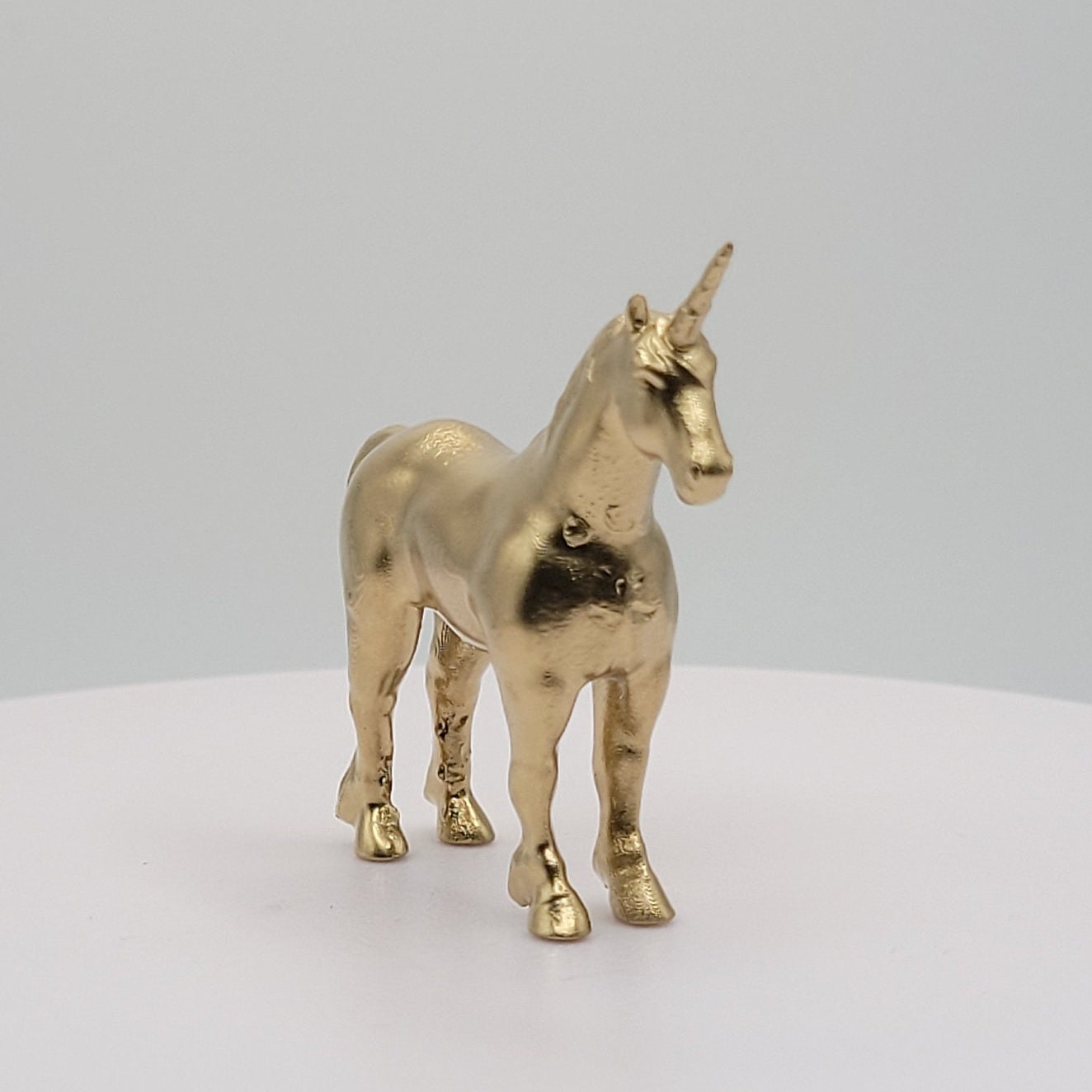 Unicorn Gold 3D Printed  miniature figurine toy small mini trinket decoration totem gold good luck