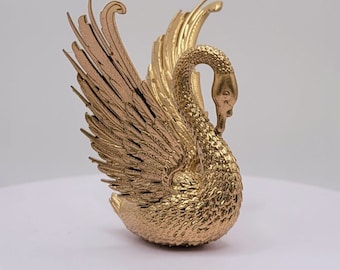 Swan Gold 3D Printed Bridal Miniature Mini Figure Figurine Gift Desk decor decoration goose duck