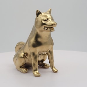 Shiba Inu Gold 3D Printed Shib doge dog puppy puppies Mini Figurine Small Figure Decoration Cute Animal 3d printed