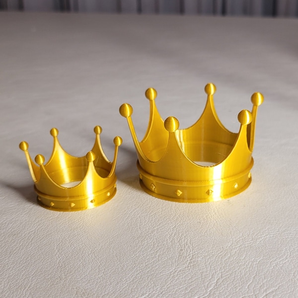 Gold Crown Decor 3D Gedruckte Dekoration Königin Prinzessin Prinz König Königshaus Geschenk Cake Topper Einzigartig