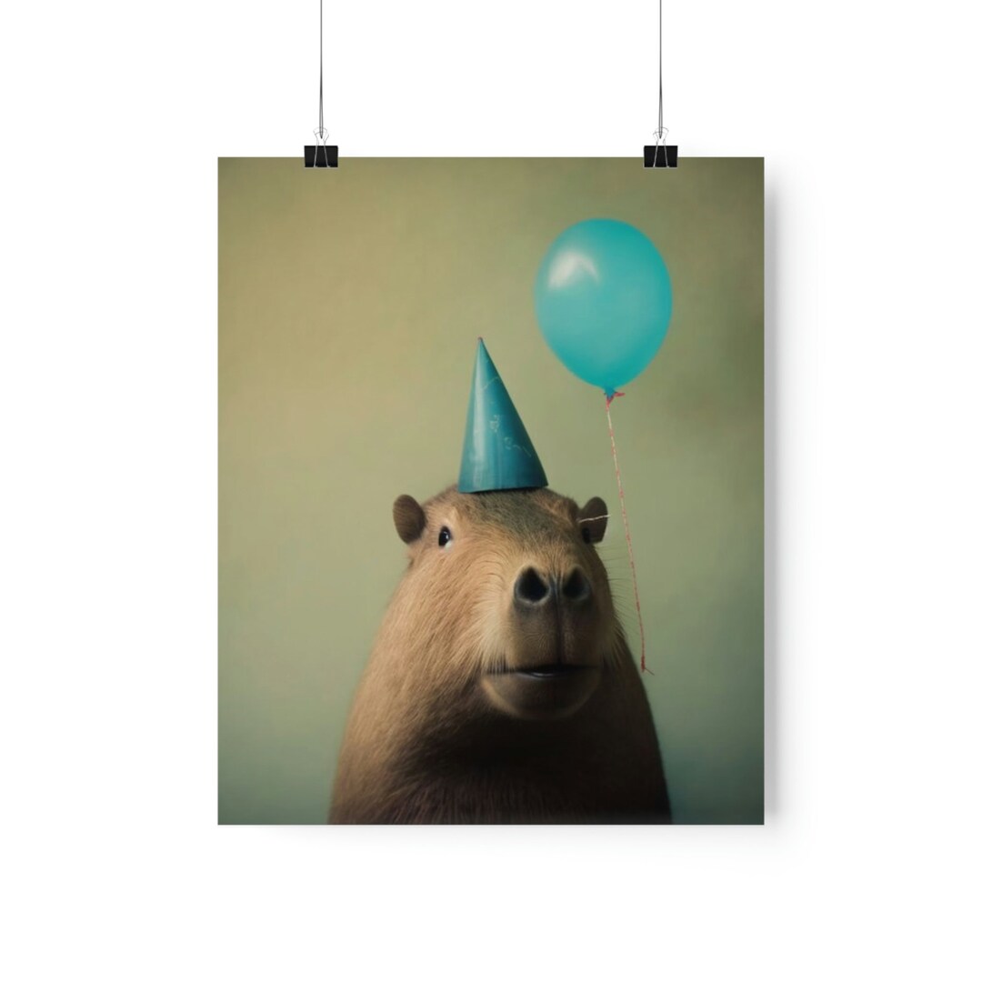 Capybara Happy Birthday Poster Print Art Unique Gift Decor - Etsy