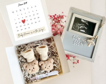 Pregnancy Announcement Calendar /Baby Announcement Box  Family’s Announcement, Due Date Calendar| baby’s arrival date | Exact 2024 Calendar