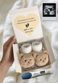 Grandparents Pregnancy Announcement Box | Baby Bear Booties + Baby Feet Reveal Box | Family Announcement, Grandparents | Gift Box 5x5x3