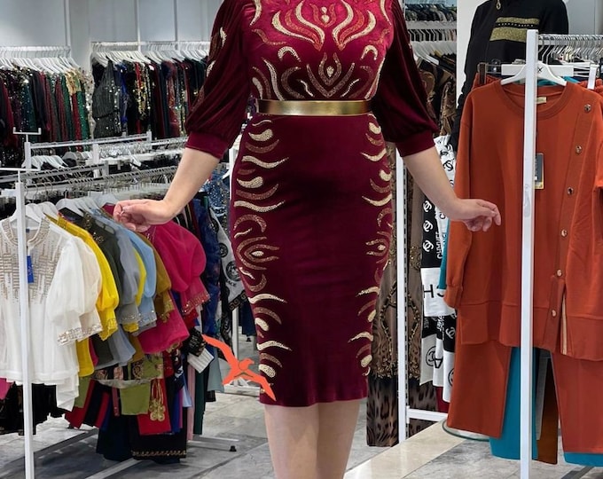 Ela Red Velvet Dress for women to Slay with this holiday season