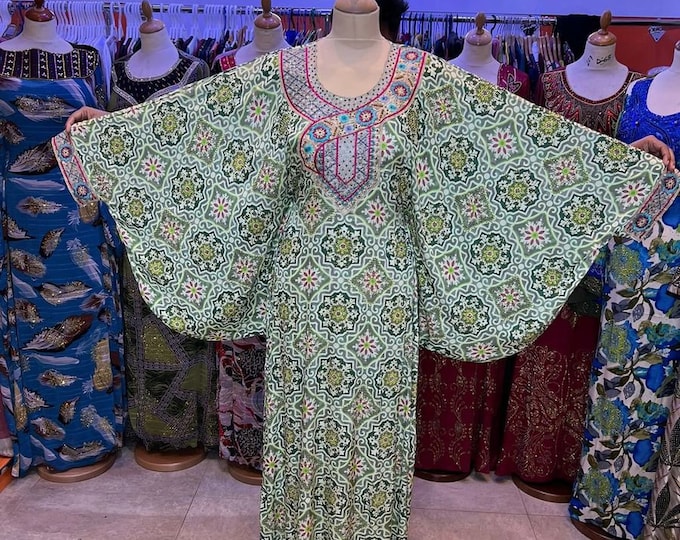 Butterfly sleeve Muslim Abaya for women, Long Dress with scarf to match for hijab.