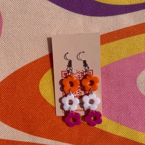 Lesbian Flag inspired Handmade Clay Earrings LGBTQ Pride