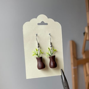 Plant Vase Dangle Earrings