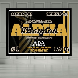 Large beautiful personalized Alpha Phi Alpha inspired wall art poster, Black Greek, Alpha, Fraternity gifts, D9, line crossing, Divine Nine.