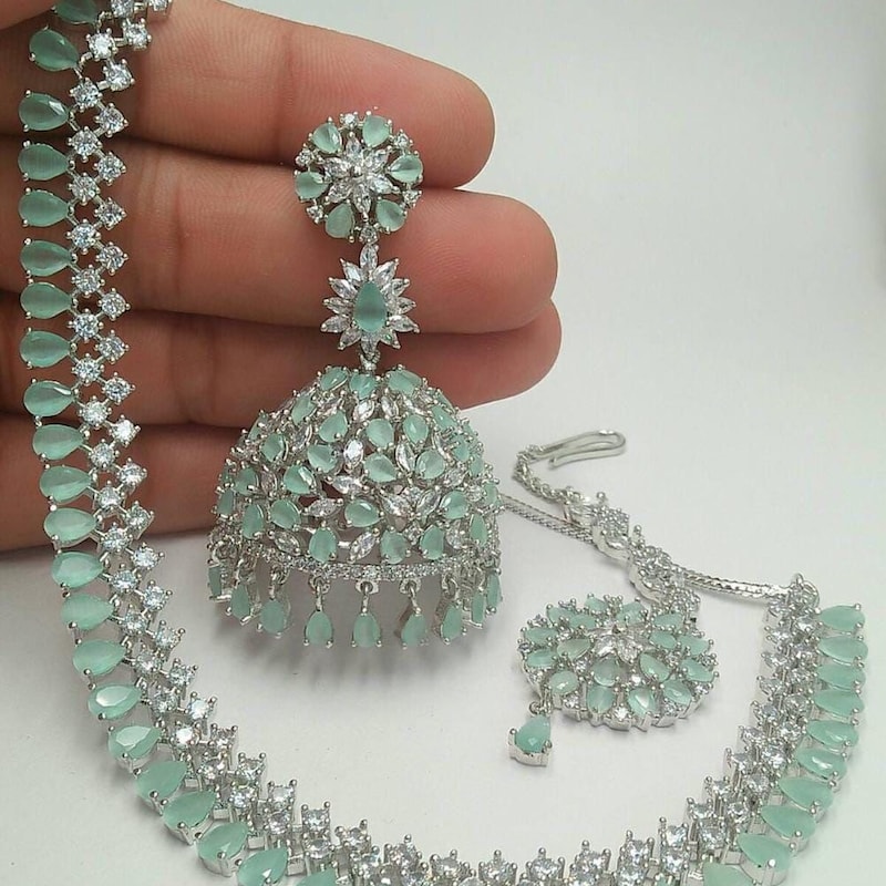 Jazz Chunky Beaded Necklace - Mint Green main image 1