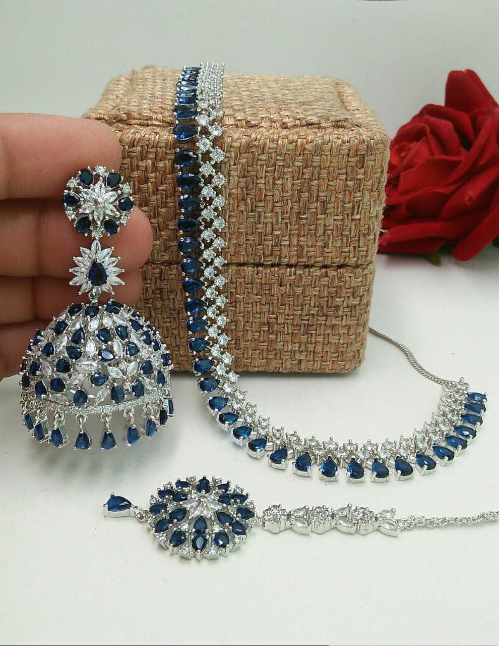 Blue choker set discount