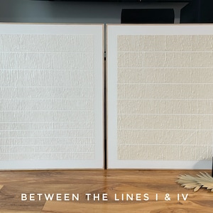 BETWEEN the LINES collection 24”x30” |Textured plaster wall art | Minimalist art | White textured wall art | Bohemian | MCM