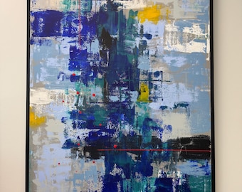 URBAN TIDE 36”x48” | Abstract art | One of a kind | Minimalist art | Contemporary | Modern | MCM