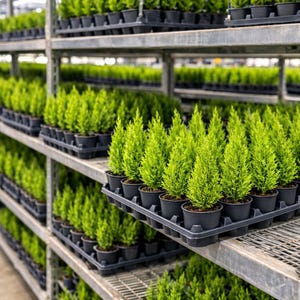 Dwarf Lemon Cypress Tree (18-PK, 4.5" Pots), Goldcrest, Event Décor