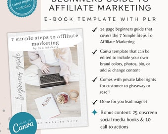 Affiliate Marketing Beginners Guide | Done For You Lead Magnet | Ebook Template | PLR Ebook | Canva Template | Marketing Strategy | DFY