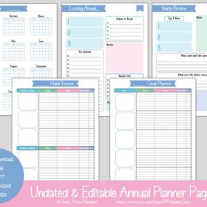 Undated Planner Pack Printable &amp; Editable - Etsy