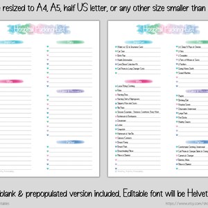 Hospital Packing List Editable &amp; Printable Labor and - Etsy