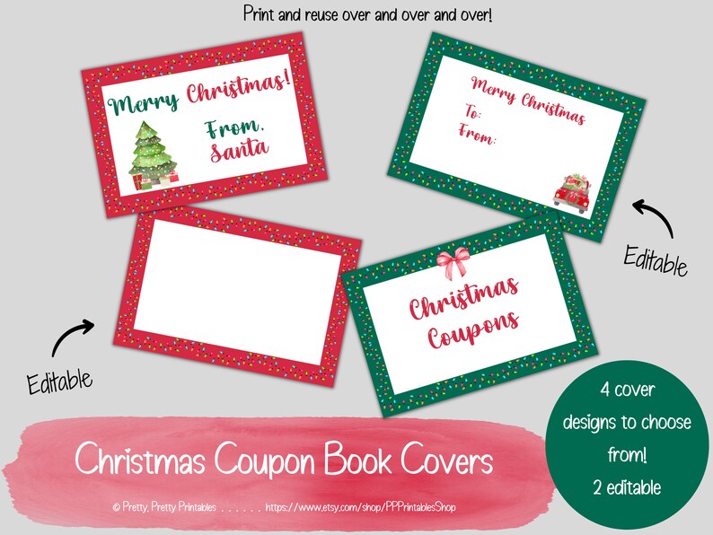 Christmas Coupon Book Printable & Editable DIY Christmas Etsy