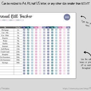 Monthly Bill + Budget Tracker Bundle - Minimalist Polka Dot - Editable ...