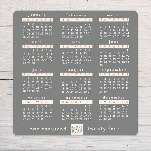 2024 Refrigerator Magnet Calendar - Small 12-Month Calendar