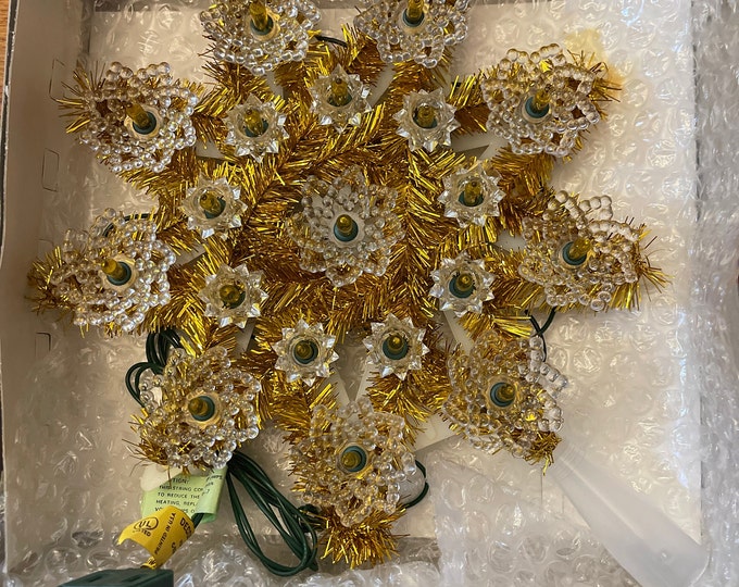 Vintage Christmas Tree Star 9 Point Lighted Tree Topper Etsy