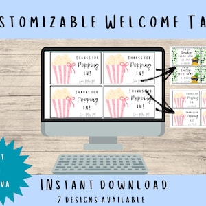 Back to School Welcome Tags | Printable Teacher Gift Tags | First Day of School Favor Tags | Editable Welcome Labels | Instant Download