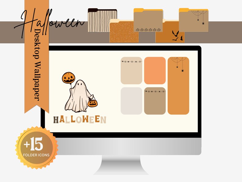 Halloween Wallpaper Desktop Folder Icons Fall Background PC Wallpaper