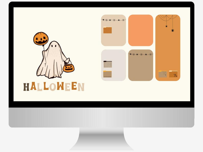 Halloween Wallpaper Desktop Folder Icons Fall Background PC Wallpaper