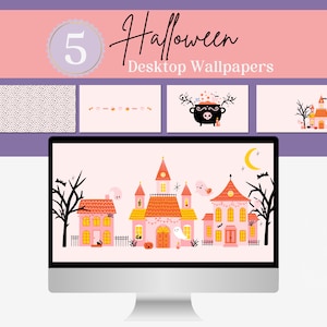 Halloween Wallpaper Desktop Halloween Background | PC Wallpaper MAC Wallpaper Desktop Organizer Aesthetic Wallpaper for Desktop Pink