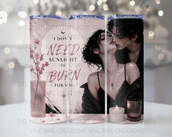 Gotiskt vampyrpar med tumbler | Mörk romantik PNG-design (digital nedladdning)