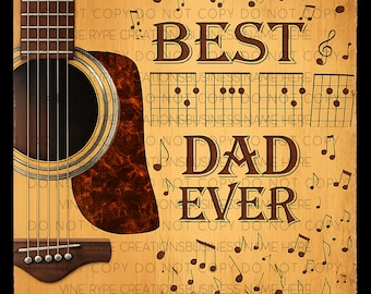Pappa någonsin gitarr Tumbler Wrap | Musik pappa sublimeringsdesign (digital nedladdning)