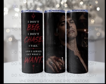 Gotisk vampyr Tumbler Wrap PNG | Mörk romantik citatdesign (digital nedladdning)