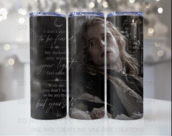 Gotisk vampyr Tumbler Wrap PNG | Mörk romantisk citat, stämningsfull (digital nedladdning)
