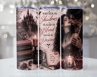 Gotiskt vampyrpar Tumblersjal | Mörk romantisk fantasidesign (digital nedladdning)