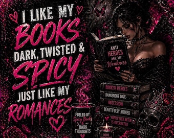 Spicy Dark Romance Tumbler Wrap PNG | Booktok Reader Design (Digital Download)