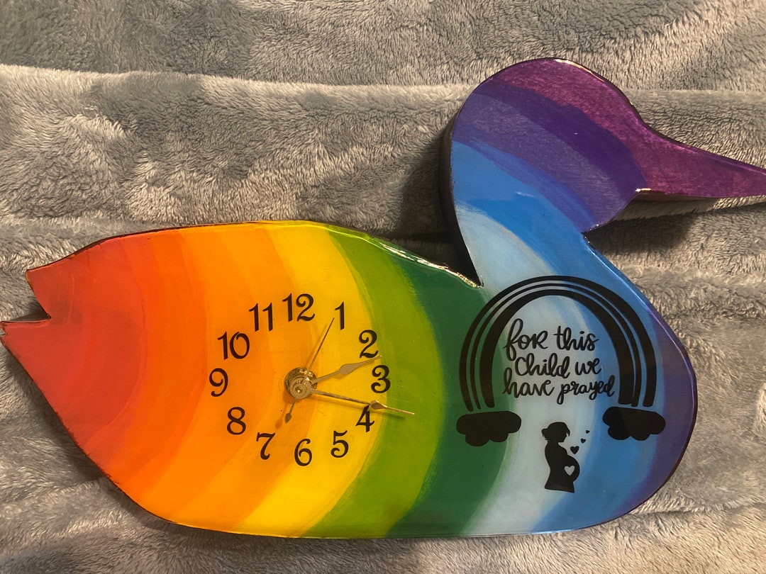 Rainbow Baby Clock Etsy