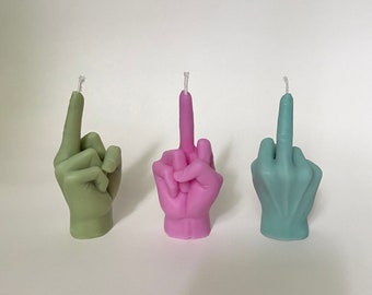 Middle finger funny candle