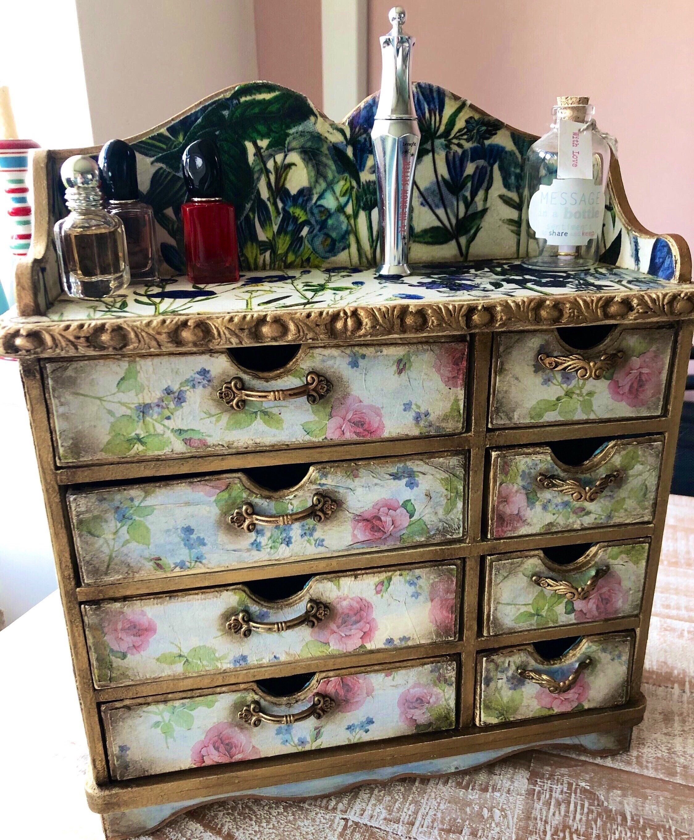 Small Chest of Drawers, Hand Painted, African Style, Fair Trade, 3 Drawer,  Mango Wood, Decorative Jewellery Storage, Jewelry Box 
