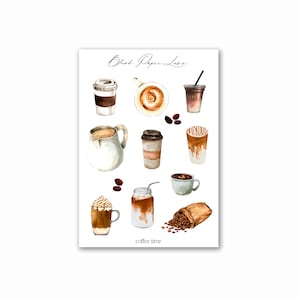 Coffee Time | Transparent Stickers | Minimal Planning | Bullet Journal