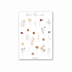 Wildflowers | Transparent Stickers | Minimal Planning | Bullet Journal