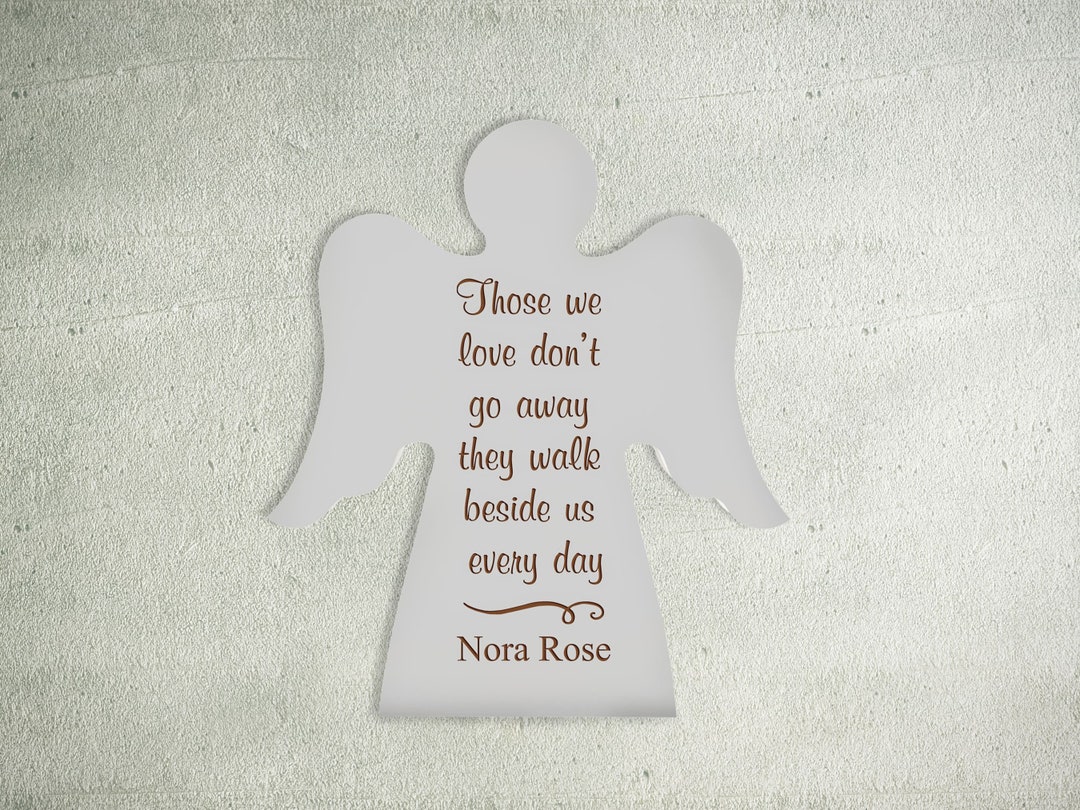 Personalized Ivory Angel Sign, Laser Engraved, Angel Memorial, Angel ...