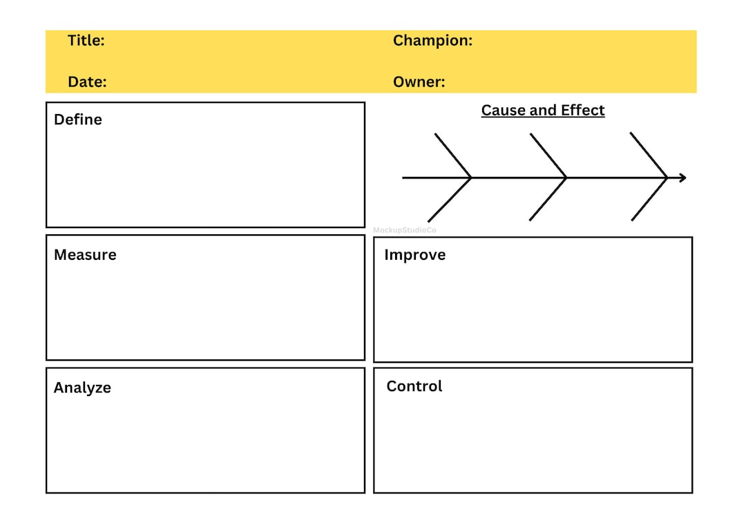 Printable LEAN SIGMA A3 Diagram Simple Chart With Fish Bone Kaizen - Etsy