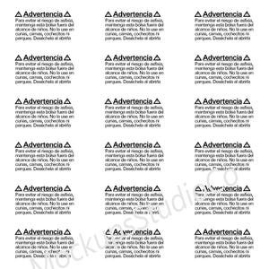Printable SPANISH FBA Compliant Suffocation Warning Labels for 2.83x1.375 stickers