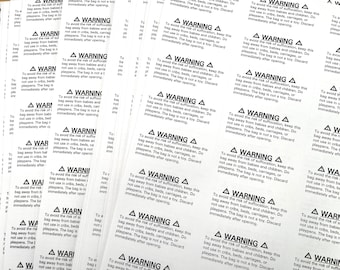 Printable FBA Compliant Suffocation Warning Labels for 2.83x1.375 stickers