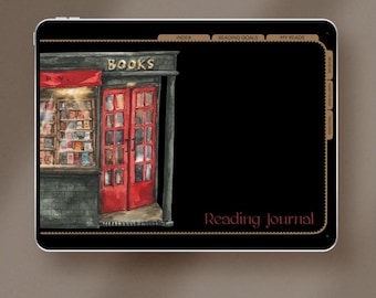 Cozy Bookstore Digital Reading Journal: Hyperlinked Book Review (Digital Download)