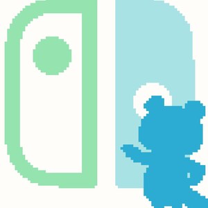 Video Game Money Racoon Cross Stitch Pattern