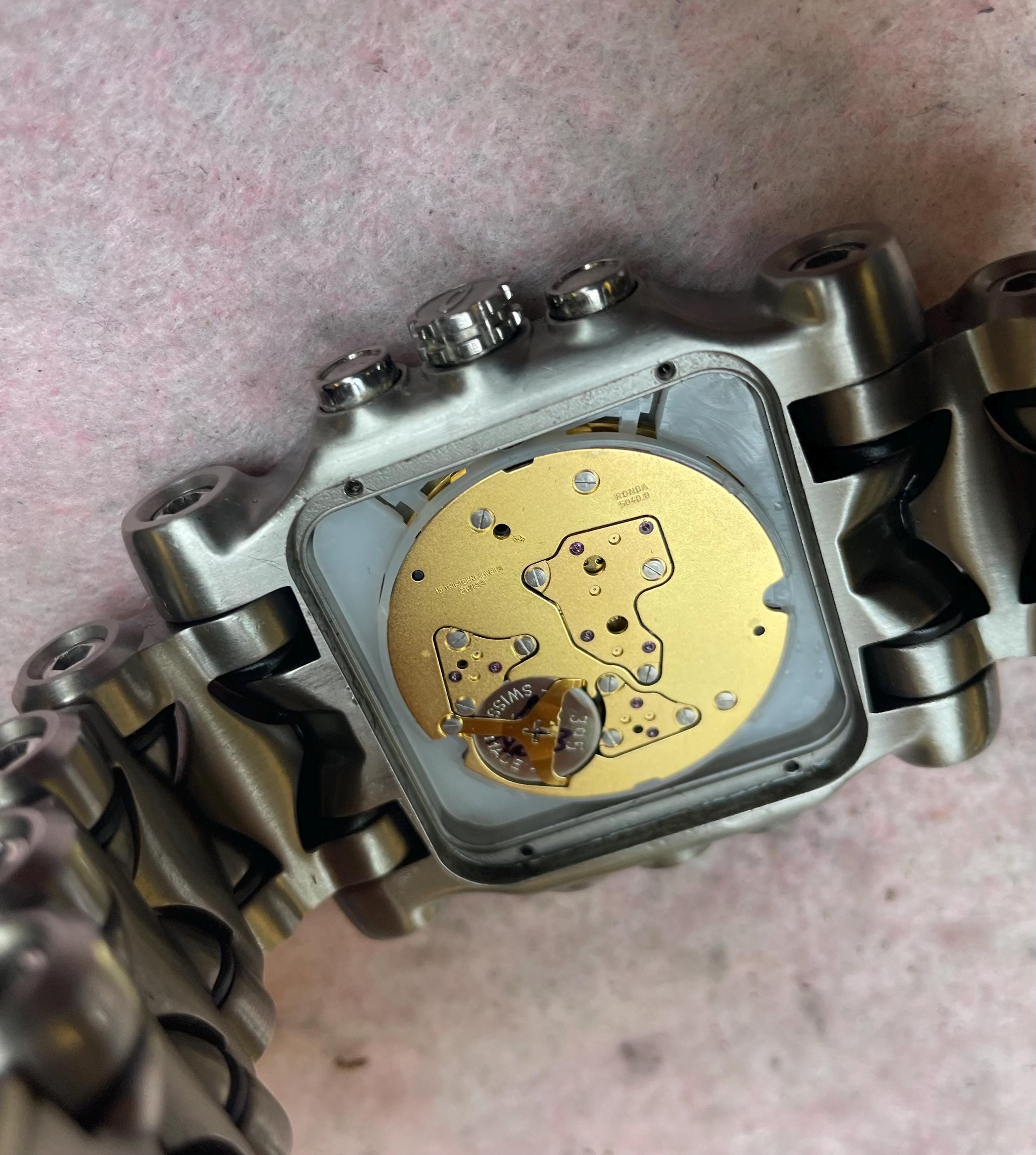 Oakley Original Minute Machine Titanium Red Dial Watch 