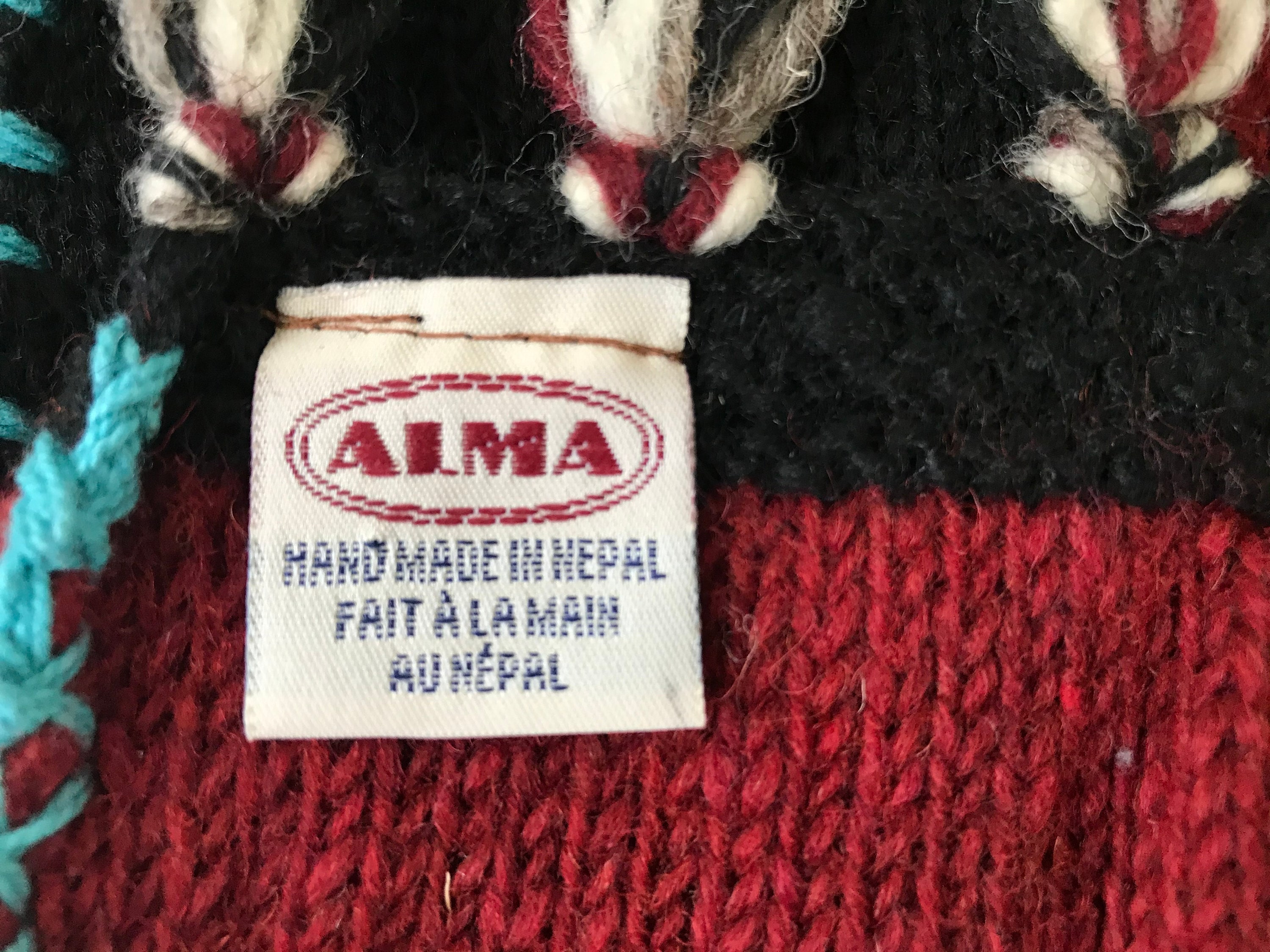Bonnet berbère en laine de mouton tricoté à la main/ bonnet en laine coloré/ bonnet d'hiver