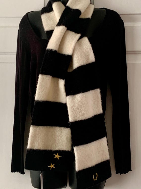 Fred Perry Wool Striped Scarf Made in Scotland