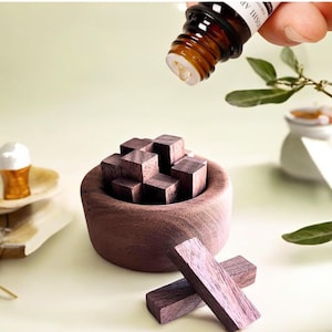 Wooden essential oil diffuser for desk, wood reed diffuser, car diffuser car scent